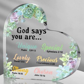 Sunflowers Gifts for Women Christian Gift for Office Inspirational Gift Prayers Religious Gift Scripture Motivational Gift Flower Decor Positive Table Decor Keepsake Paperweight (Flower)