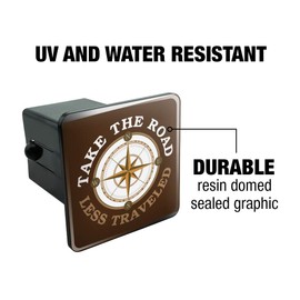 GRAPHICS & MORE Take The Road Less Traveled Compass Tow Trailer Hitch Cover Plug Insert 2"