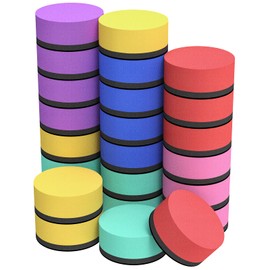 MaxGear Dry Erase Eraser, 24 Pack Magnetic Whiteboard Eraser, Small White Board Erasers for Classroom, Mini Dry Erase Erasers Bulk, Magnetic Dry Erasers for Office School(6 Color, Round, 2" Diameter)