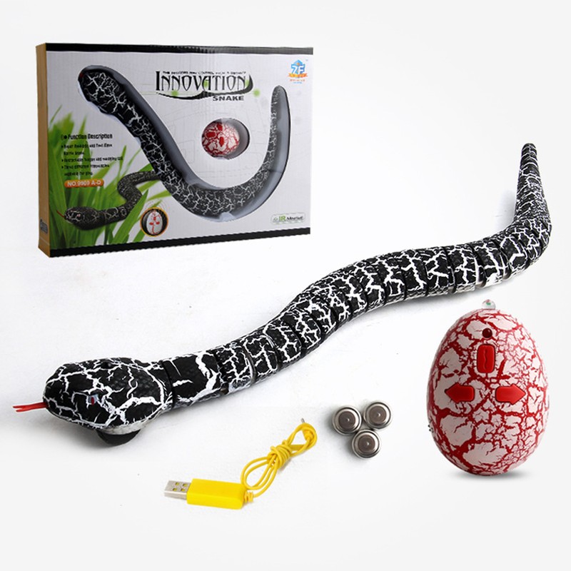 RC Snake Toy Retractable Tongue Swinging Tail Sliding Motion USB
