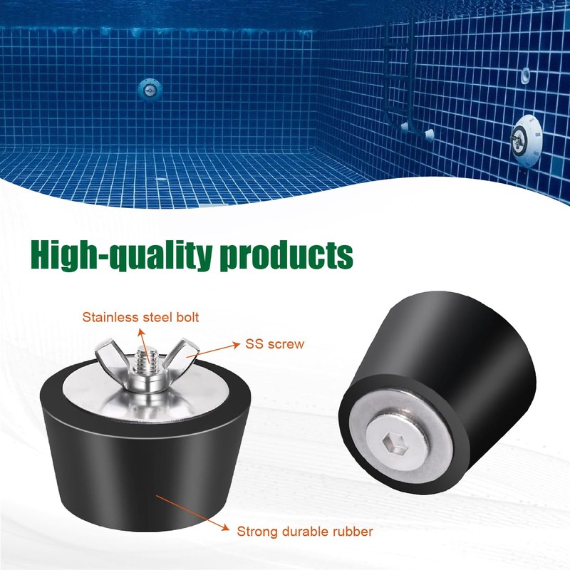 Set of 3 Pool Plugs in 3 Sizes (1", 1.5",