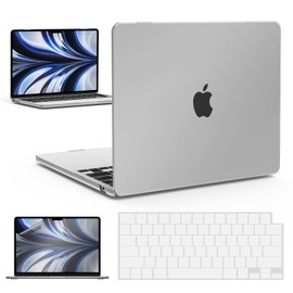 IBENZER Compatible with 2025 2024 2023 2022 MacBook Air 13 Inch Case M3 A3113 M2 A2681, Hardshell Case & KeyboardCover & ScreenFilm for Mac Air 13.6 with Touch ID, Clear, CA-AT13-KK-CL+2