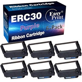 (6-Pack, Purple) Compatible ERC-30 ERC 30 34 38 Ribbon for use in Epson M119 M119B M119D M133A M270 M17-JB M52-JB TM-U325 TM-U370 TM-U375 TM-200 TM-260 Printer, Sold by EasyPrint