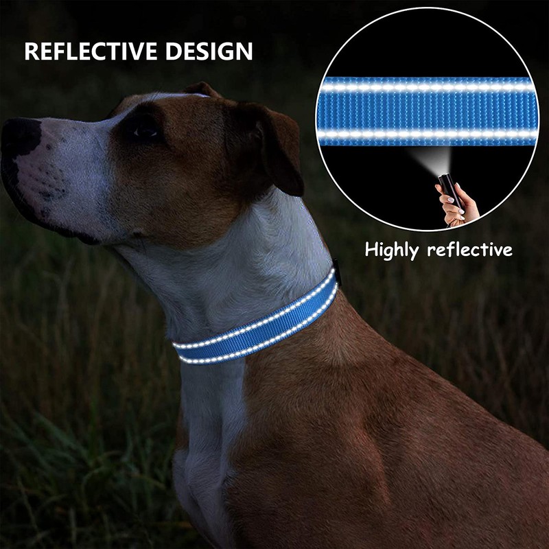 Petbuy Reflective Nylon Dog Collars 2pcs,with Quick Release Buckle,Adjustable Safety