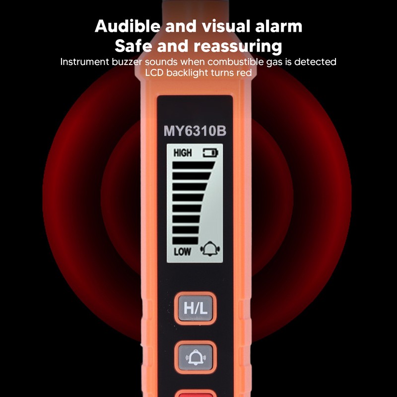 Gas Leak Detector Audible Visual Vibrate Alarm Sensitive LCD Display