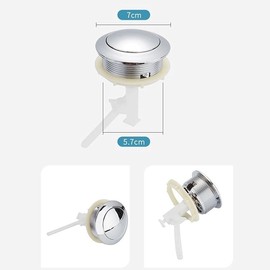 Botón pulsador de doble descarga for inodoro repuesto de plástico for cisternas de orificio redondo de 55-67 mm botón pulsador de inodoro repuesto de cisterna compatible con inodoros de una pieza inod