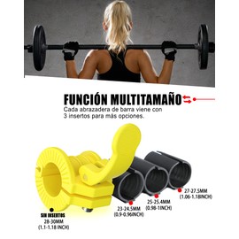 ZY-HUAN Barbell Clamps, Adjustable Size Dumbbell Clasp, 30 mm, 28 mm, 25 mm, 23 mm, Quick Release Weight Clips, Quick Release Barbell Bar for Crossfit, Weightlifting, Professional Training (Yellow)