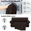 Pfrstuv Waterproof Couch Cover 4-Piece Set Striped Sofa Slipcovers for