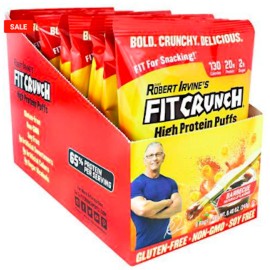 Fit Crunch Keto Snacks: Fit Crunch low carb Protein Puffs BBQ 8 bags 1.05 oz (3 net carbs)