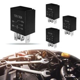 PVOTAWP 4PCS 12V 30A Relay Box, 5 Pin Electrical Relay Switch Multi-Purpose Automotive Starter Relay Module, Waterproof Heavy Duty Standard Relay Kit for Car Motor Fans Replacement Accessories
