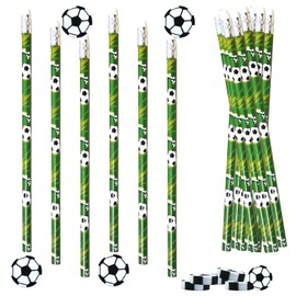 40 Pcs Sports Pencils Soccer Eraser Set Football Pencils with Ball Eraser Sports Themed for School Stationery Class Reward Office Supplies(Soccer)