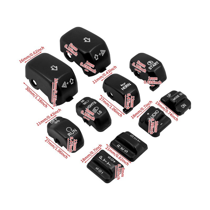 Hand Controls Switch Housing Caps Compatible with 1996-2013 Harley Touring
