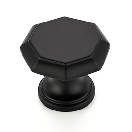 Ravinte 5 Pack Matte Black Kitchen Cabinet knobs Single Hole Drawer Pulls for Bathroom, Dresser Drawer and Cupboard Hardware