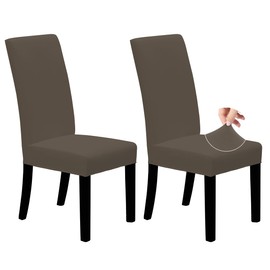 Easy-Going Dining Chair Covers Stretch Dining Room Chair Covers Set of 2, Parsons Chair Slipcovers for Dining Room, Ceremony, Banquet, Taupe