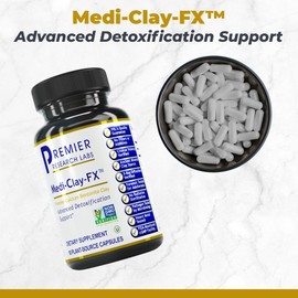 Premier Research Labs Medi-Clay-FX: Bentonite Clay Capsules for Detoxification | Food Grade Smectite Supplement | Absorb Toxins, Supports Cellular Health and Mold Detox - 90 Capsules