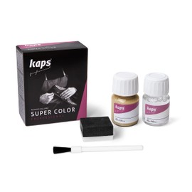 Kaps Dye Super Color + Preparer (25 ml each), Professional Leather Dye for Natural Leather, Faux Leather and Fabric, For Nourishing and Repairing Leather Shoes (407 - Brilliant gold)