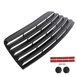 HECASA Rear Window Scoop Louver Sun Shade Cover Compatible with 2008-2023 Dodge Challenger - Black, ABS Material