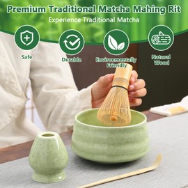 AMCHLEL Matcha Set, Matcha Set for Beginners, Stylish Matcha Set, Matcha Brush, Bowl, Matcha Filter Sieve