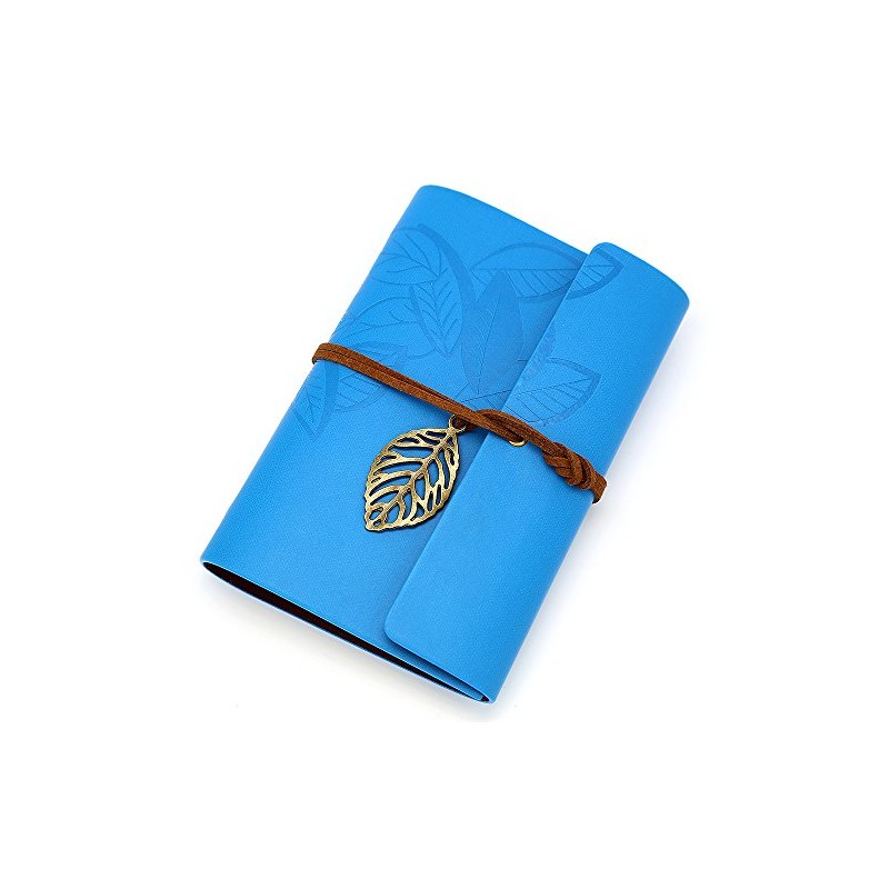 EvZ Vintage Blue PU Leather Cover Loose Leaf Blank Notebook