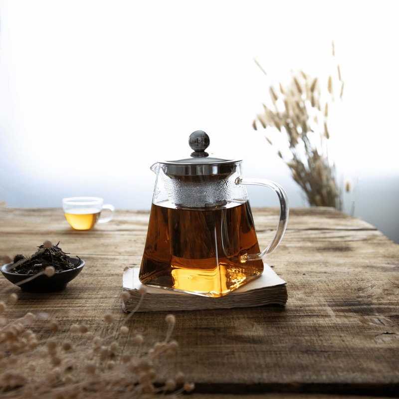 Cristel Rooïbos Collection Borosilicate Glass Tea Pot, 27 Ounces, with