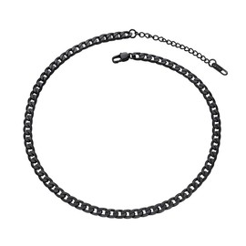 Prosteel Stainless Steel Necklace Chains Eboy Chain Man Trendy Jewelry 28 inch Long Thin Cuban Link Black Chains for Men