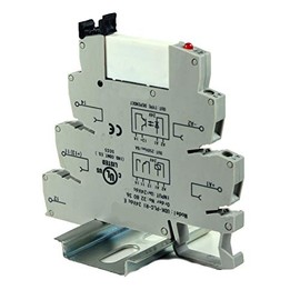 Automation Systems Interconnect ASI328036 Pluggable SPDT Relay with Low Profile DIN Rail Mount Screw Clamp Terminal Block Base, 6 amp, 250 VAC, 24 VDC Coil