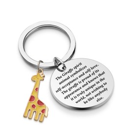 SELOPU Inspirational Gift Giraffe Keychain - The Giraffe Spirit Animal Symbolizes Self-Acceptance