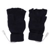 USB Heating Gloves Full Half Fingerless Knitting Double Side Warm