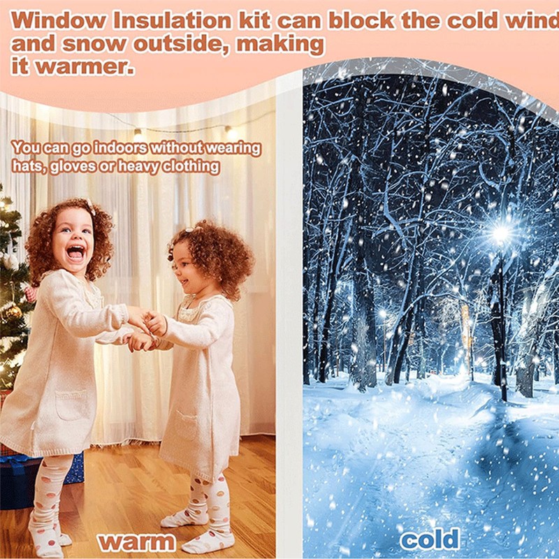 Window Insulation Kit PE Thickened Windproof Reusable Foldable Transparent Tear
