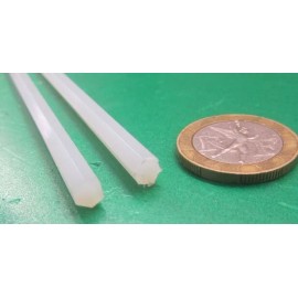 Unbranded Nylon 6/6 Natural Tint Hex Rod 3/16" (.188") Hex x 48" Length, 2 Units