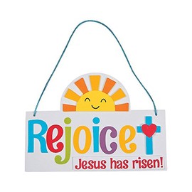 Rejoice Jesus Has Risen Foam Sign Craft Kit - Crafts for Kids and Fun Home Activities
