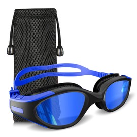 SFCICH Swim Goggles, Polarized No Leaking Swimming Goggles, Anti Fog UV Protection Clear Wide Vision Comfortable Swim Goggles for Men Women Adults Youth