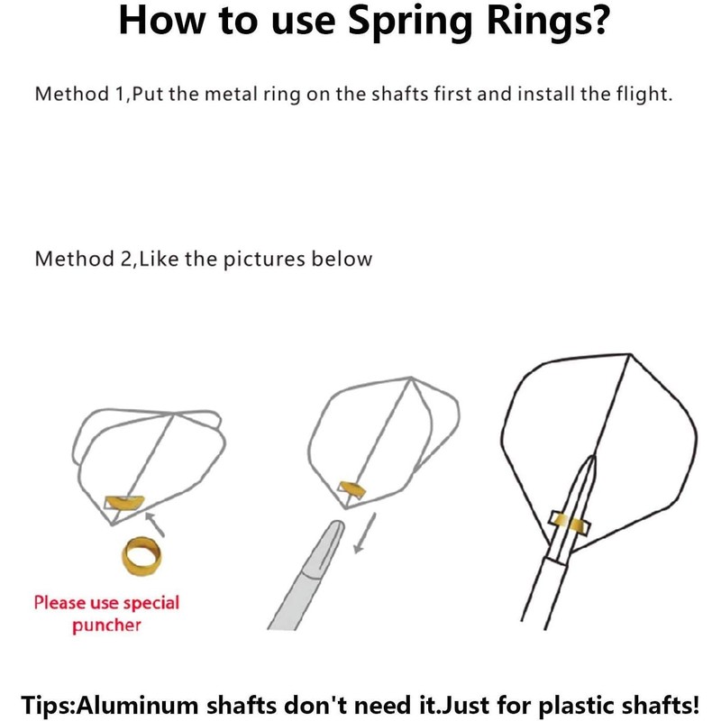 CyeeLife-Dart Flights Punch+100Spring Rings-Dart Accessories puncher kit for Plastic shafts