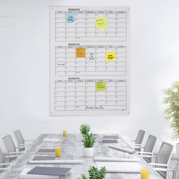 Acrylic Quarterly Planner Whiteboard Schedule Mark Board Dry Erase Wall