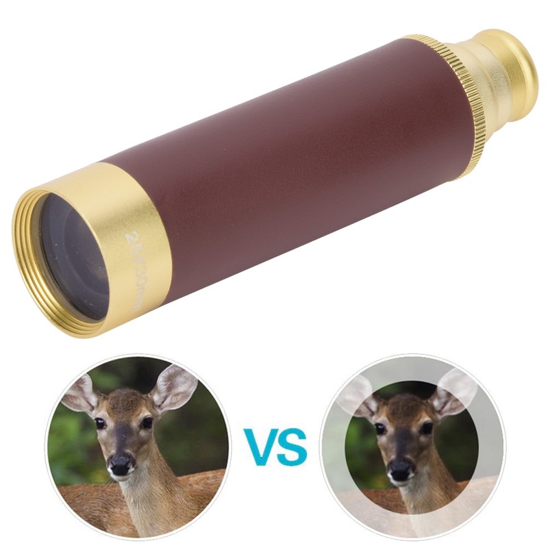 25X30 Pure Copper Vintage High Definition Magnification Telescopic Monocular Telescope