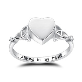 JXJL Silver Heart Cremation Urn Ring for Women S925 Sterling Memorial Keepsake Jewelry Holds Humans/Pets/Loved One's Ashes, metal, cubic-zirconia,