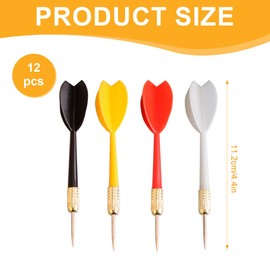 RAMGLYO 12 Pcs Darts Set Steel Tip Integrated Dart Flights and Shafts (4 colors)