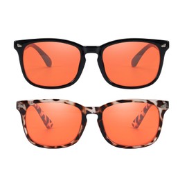 SODQW 2 Pack Blue Light Blocking Glasses for Women Men Improve Sleep Anti Blue Eyeglass Orange Lens for Computer TV Phone