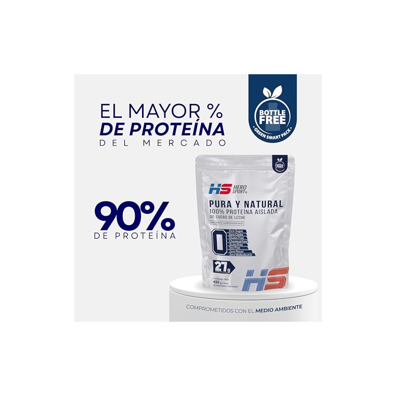Hero Sport Protein Pure And Natural Whey Isolate 450g 100