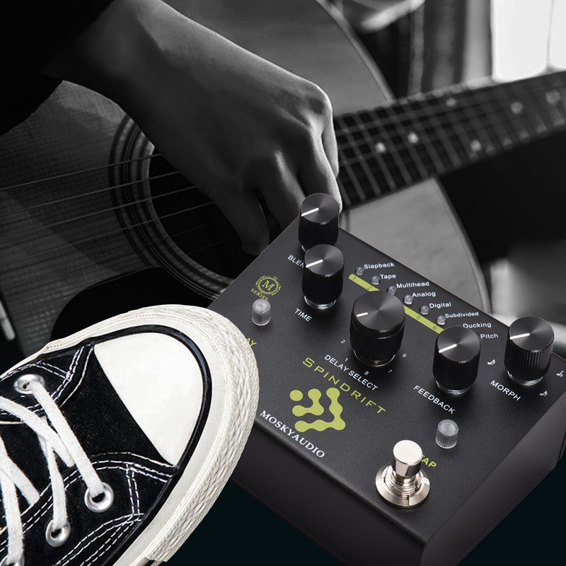 MOSKYAudio Guitar Effect Pedal Digital Delay with TAP Dual Footswitch