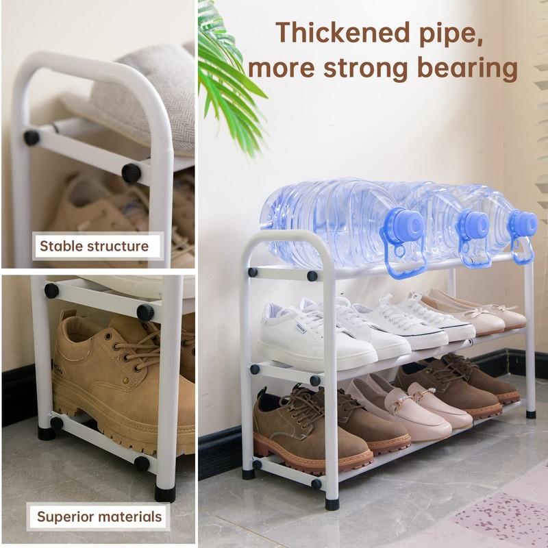 Gonfoam 3-Tier Expandable Shoe Rack,Adjustable Shoe Shelf Storage Organizer Heavy