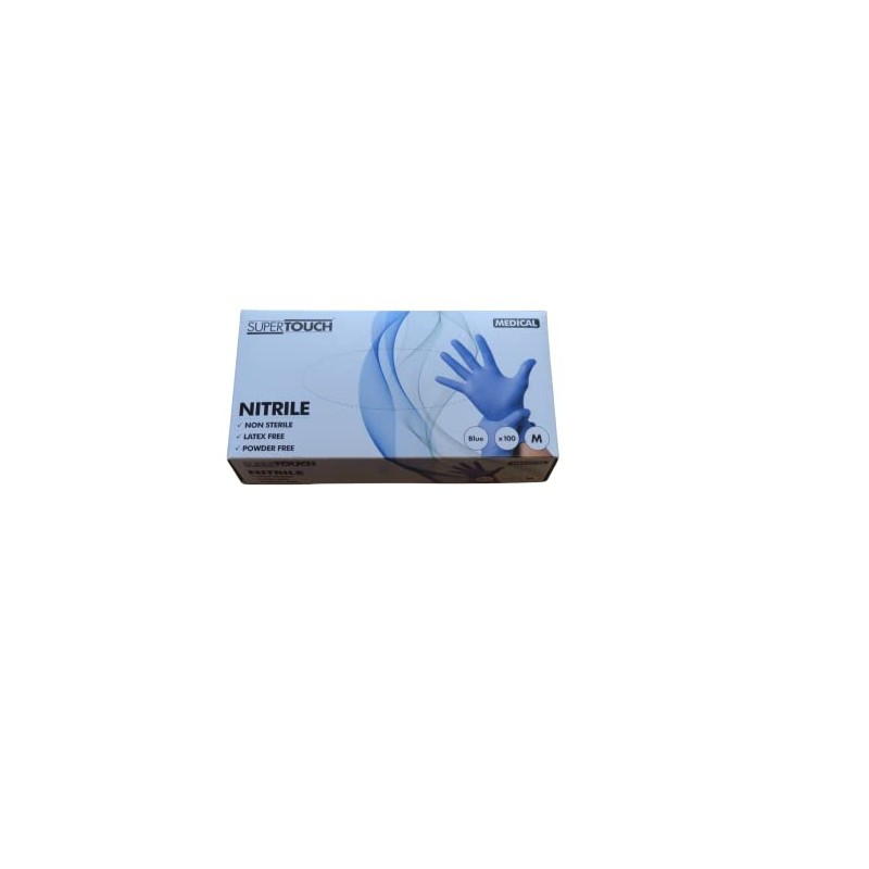 Supertouch Powderfree Nitrile Gloves (Blue) Medium (306802)