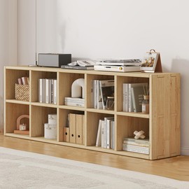 ILWorkTLs 10 Cube Open Bookshelf,Floor Standing Bookcase,Wooden Book Shelf,Open Storage Organizer for Home Office,Living Room