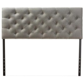 Baxton Studio Viviana Tufted Queen Panel Headboard in Gray