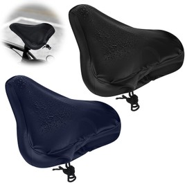 Tyqour Pack of 2 Saddle Protectors, Waterproof Bicycle with Drawstring, Elastic Bicycle Saddle Protective Cover, Saddle Cover, Waterproof Bicycle Saddle Cover, Suitable for Most Bicycle Saddles