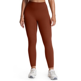 Aoxjox High Waisted Workout Leggings for Women Tummy Control Buttery Soft Yoga Metamorph Deep V Pants 26" (Cherry Mahogany, Small)