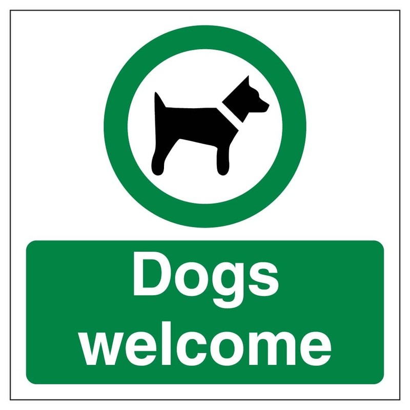 Vsafety Dogs Welcome - 150mm x 150mm - Window Sticker