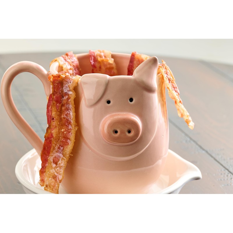 Mud Pie Farm Pig Bacon Cooker; 6" x 7"