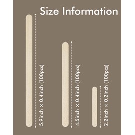 YBUTVY Popsicle Sticks for Crafts Ice Cream Sticks Craft Sticks Bulk 300 Pcs, 3 Mixed Sizes Jumbo Popsicle Sticks Bulk and Small Popsicle Sticks, Wooden Popsicle Sticks Jumbo for DIY