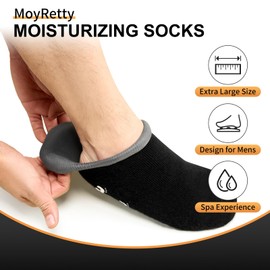 MoyRetty MoyRetty Moisturizing Silicone Socks for Men - Large Size, Ultimate Aloe-Infused Gel for Home Use - Say Goodbye to Dry Cracked Feet Black